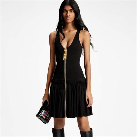 louis vuitton black lace dress|Louis Vuitton zipper dress.